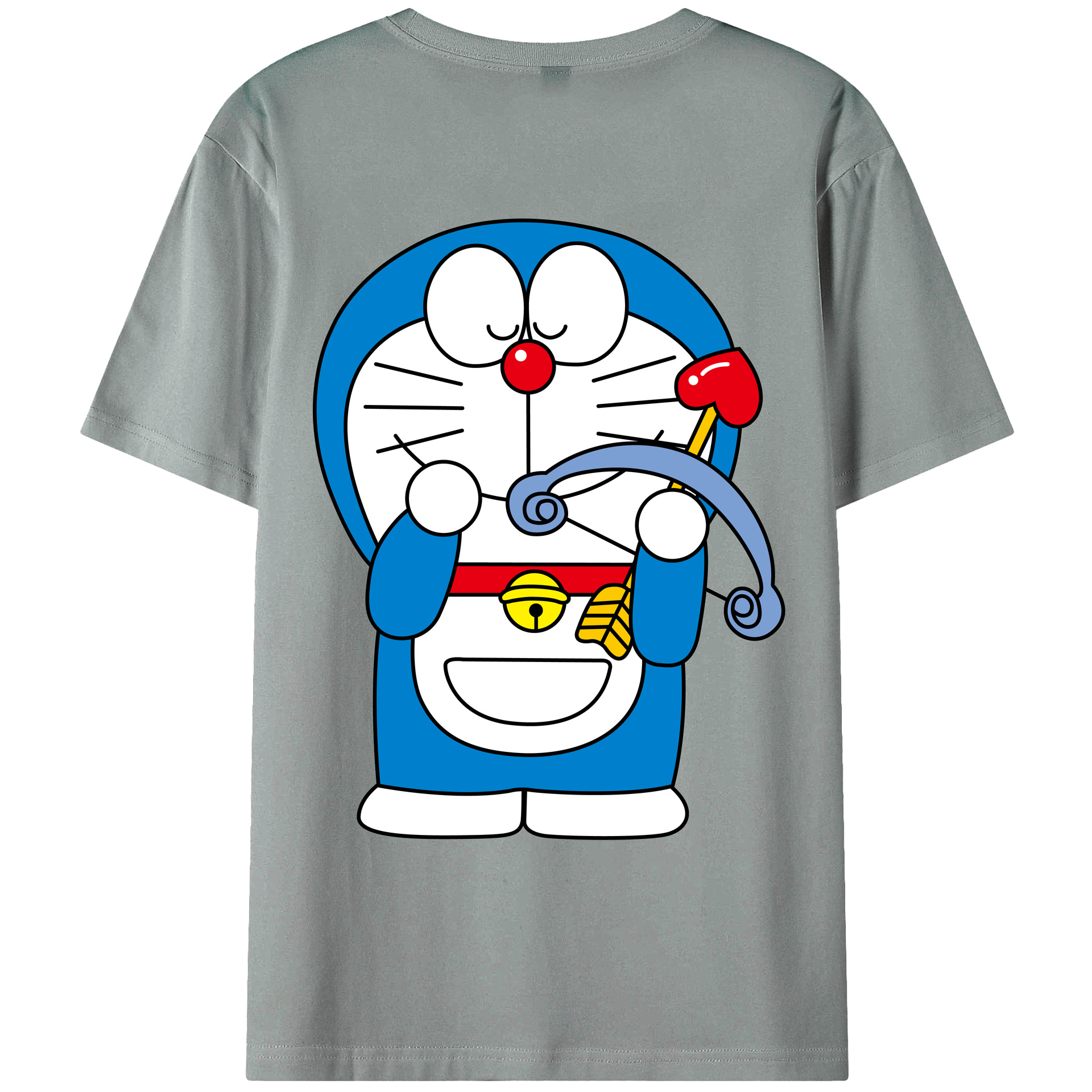 （画像用） ドラえもん Doraemon 綿100％ メンズ半袖Tシャツ（バックプリント） 通気性